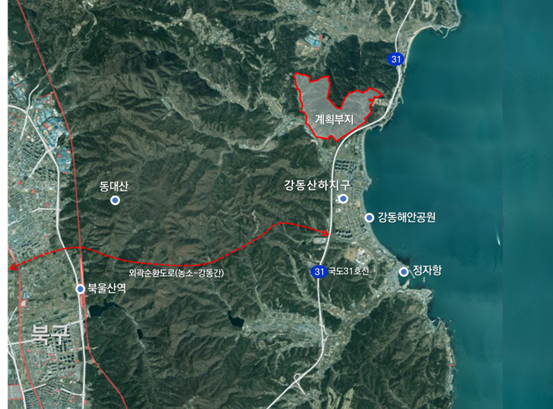 울산 북구 신명동 웨일즈코브 울산 관광단지 사업장 위치. fn사진 DB