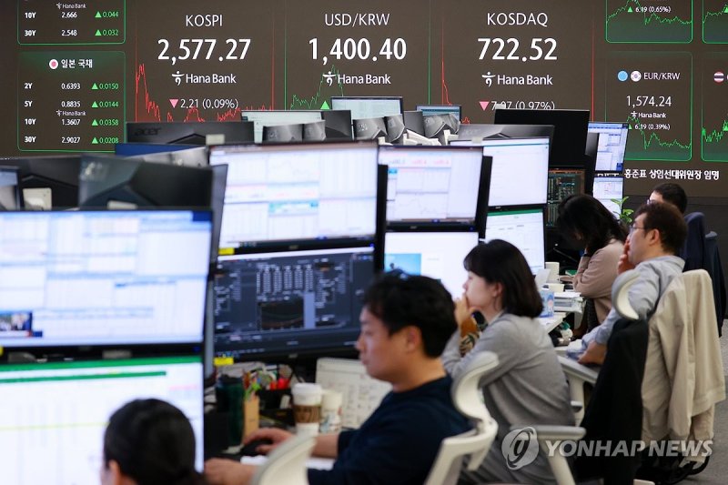 코스피, 나흘만에 내려 2,570대 약보합 마감…코스닥도 하락 (출처=연합뉴스)
