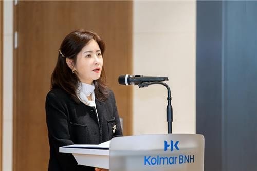 발언 중인 윤여원 콜마비앤에이치 대표 (출처=연합뉴스)