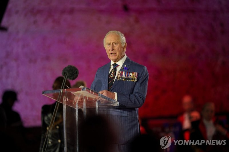 8일 유럽전승절 80주년 기념 콘서트에서 연설하는 찰스 3세 (출처=연합뉴스)