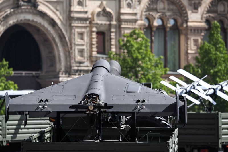 지난 5월 9일 러시아 모스크바의 전승절 행사에서 포착된 '게란(Geran) 2' 무인기(드론).타스연합뉴스