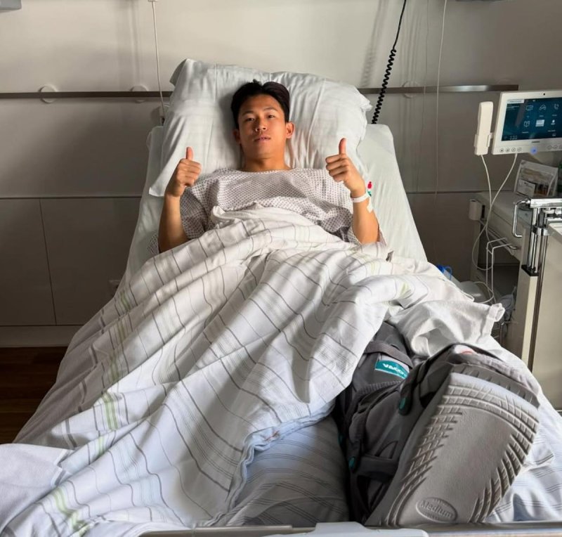 발목 수술을 받은 정우영 (출처=연합뉴스)