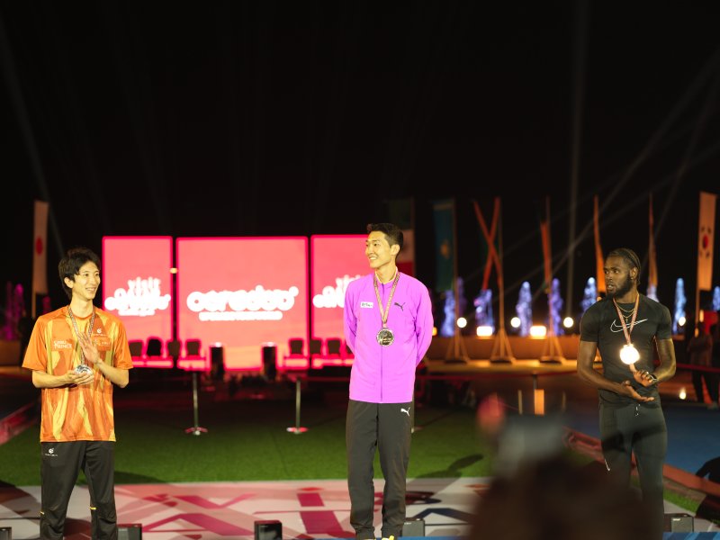 [서울=뉴시스]높이뛰기 우상혁, 왓그래비티챌린지 우승. (사진=대한육상연맹 제공)