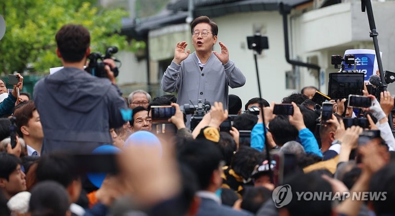 화순에서 연설하는 이재명 후보 (출처=연합뉴스)