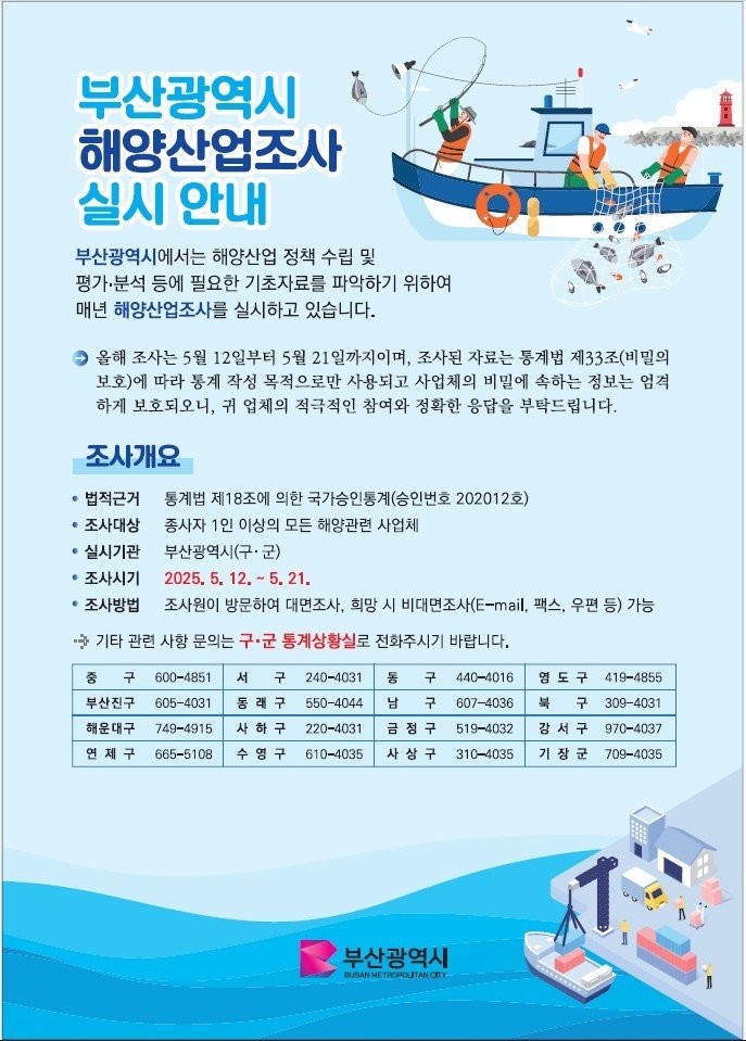 부산해양산업조사 홍보물.(부산시청 제공. 재판매 및 DB 금지)