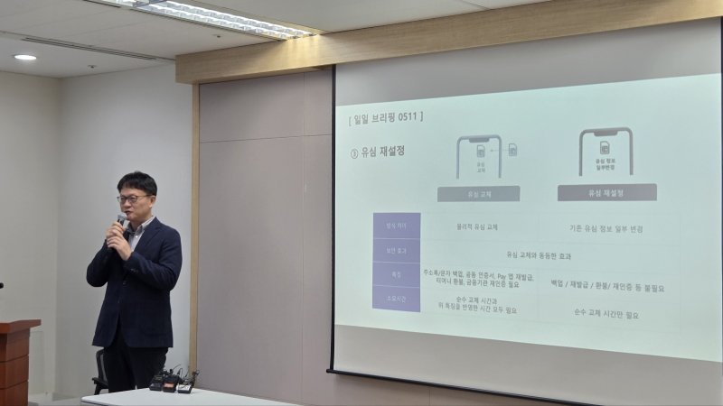 류정환 네트워크 인프라센터장 부사장이 브리핑을 발표하고 있다.
