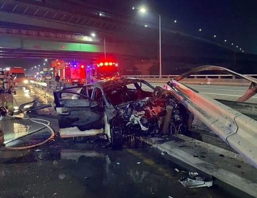 도로 달리다 파편에 맞은 60대 택시기사 사망 사고…10대 무면허 운전