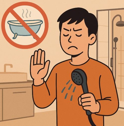 욕조 목욕 대신 샤워 부스를 선호하는 일본 MZ 세대를 표현한 챗GPT 일러스트. 오픈AI 제공