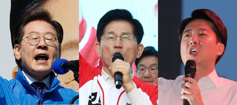 이재명 더불어민주당, 김문수 국민의힘, 이준석 개혁신당 대통령 후보가 공식 선거운동이 시작된 12일 각각 서울 청계광장, 대구 서문시장, 서울 청계광장에서 지지를 호소하고 있다. ⓒ News1 안은나 기자,박정호 기자,김민지 기자