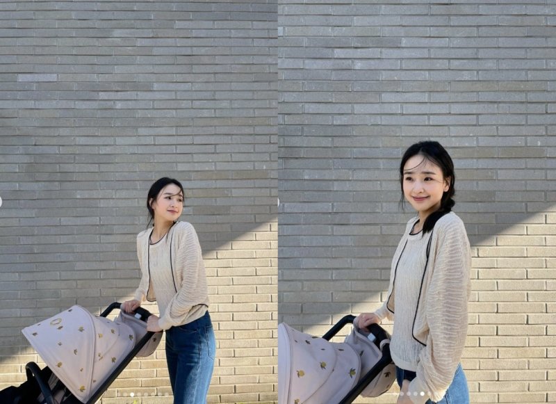 '금융인♥' 손연재, 1살 子과 유모차 산책…상큼발랄