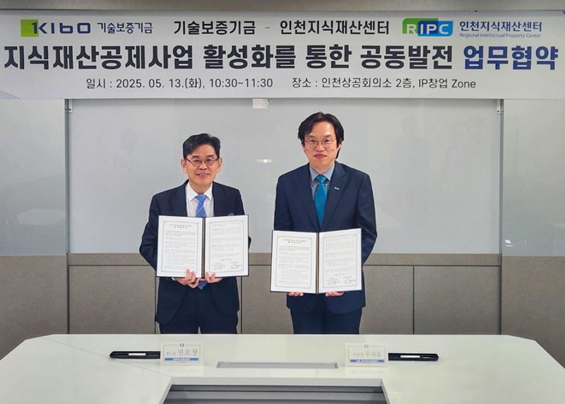 “IP 경쟁력 높인다”…기보, 인천지재센터와 공제사업 맞손