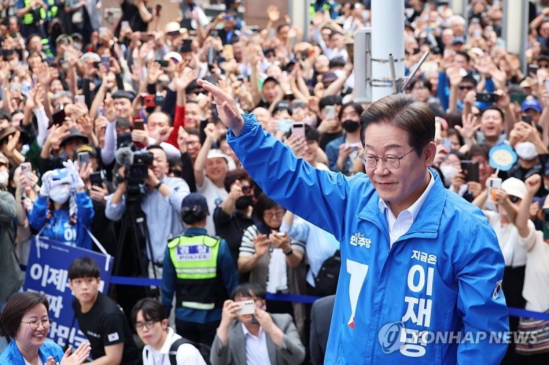 창원 유세장 도착한 이재명 후보 (출처=연합뉴스)