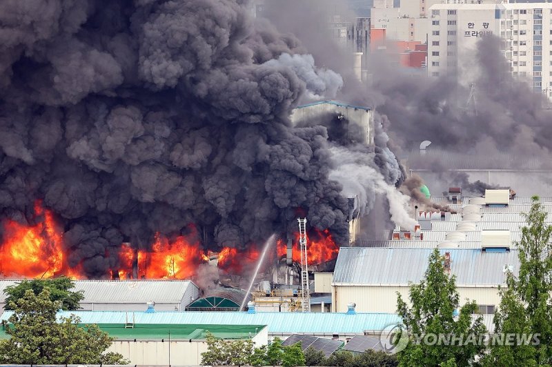 금호타이어 광주공장 화재 (출처=연합뉴스)