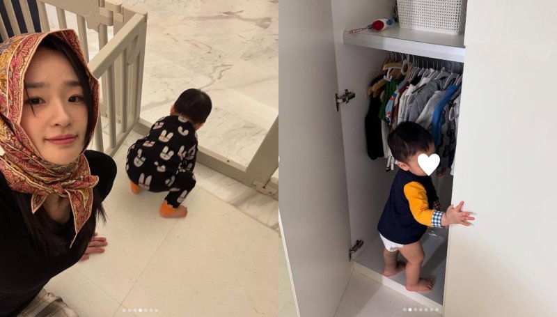 '금융인♥' 손연재, 1살 子과 나들이…최강 귀요미
