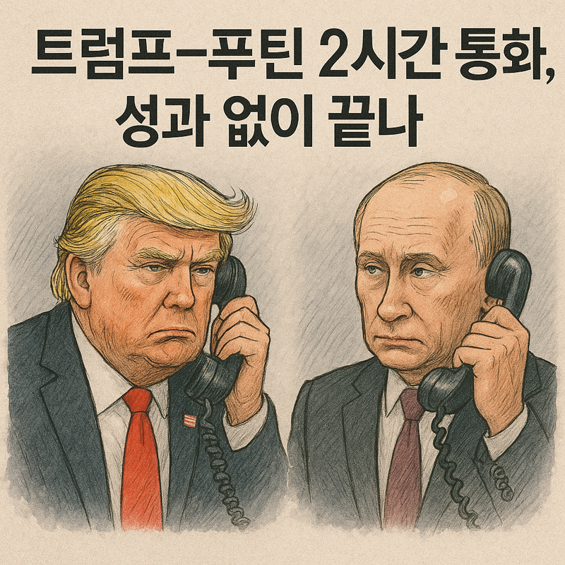 2시간 통화한 트럼프와 푸틴…구체적 휴전 합의 없이 빈손