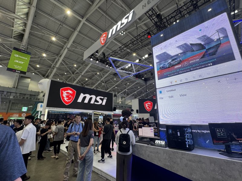 '컴퓨텍스 2025'에 조성된 MSI 전시 부스 (출처=연합뉴스)