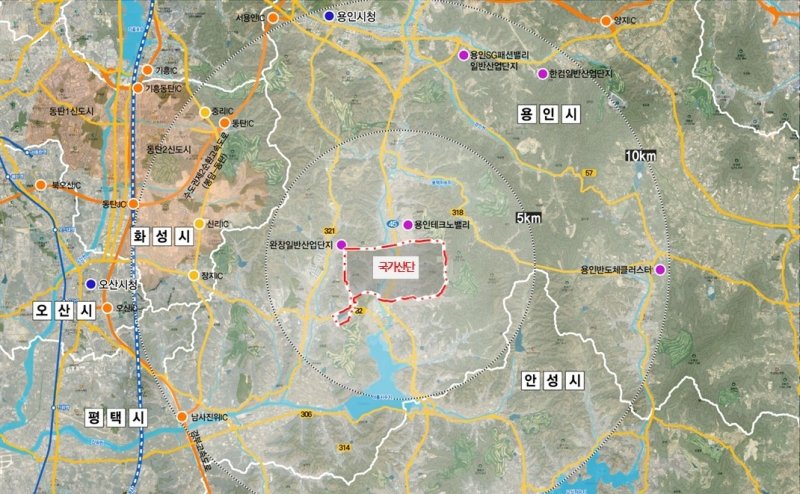 용인 첨단시스템반도체 국가산단 위치도 (출처=연합뉴스)