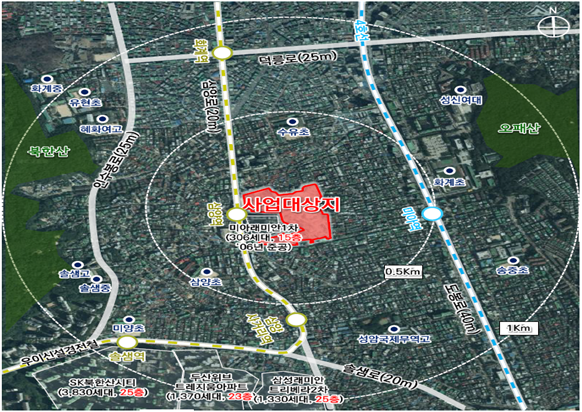 강북구 미아3구역 주택정비형 재개발정비사업 위치도. 서울시 제공