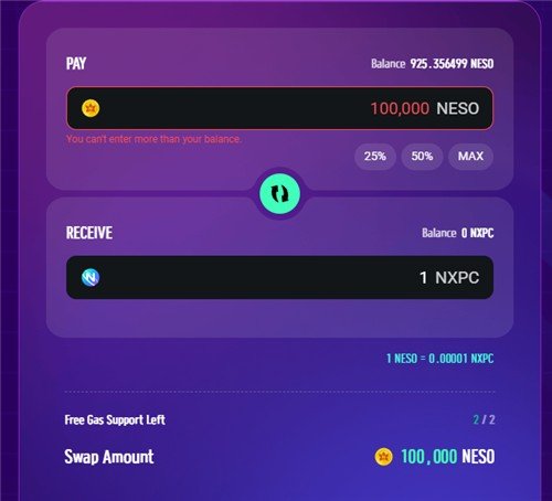 네소와 NXPC의 환전 비율 (출처=연합뉴스)