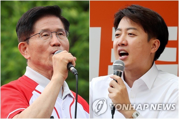 김문수(왼쪽)-이준석 대선후보 (출처=연합뉴스)