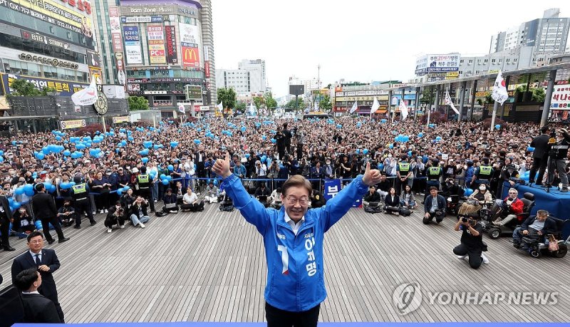 주말 수도권 표심 공략 나선 이재명 후보 (출처=연합뉴스)