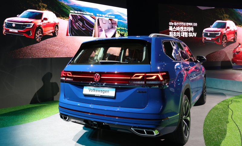 26일 인천 중구스튜디오파라다이스에서 공개된 폭스바겐코리아의 준대형 스포츠유틸리티차(SUV) '아틀라스'의 후면부 모습. 2025.5.26/뉴스1 ⓒ News1 권현진 기자