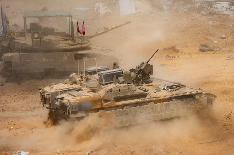 가자지구에 전개된 이스라엘군 162사단 탱크 (출처=연합뉴스)