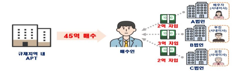 [서울=뉴시스] 국토교통부가 실시한 서울지역 주택 이상메이저 바카라사이트 유니88벳 합동 기획조사에서 100건이 넘는 위법 의심 메이저 바카라사이트 유니88벳를 적발했다. 그림은 법인자금 유용 의심 사례. 2025.05.28. (사진=국토교통부 제공) photo@newsis.com *재판매 및 DB 금지
