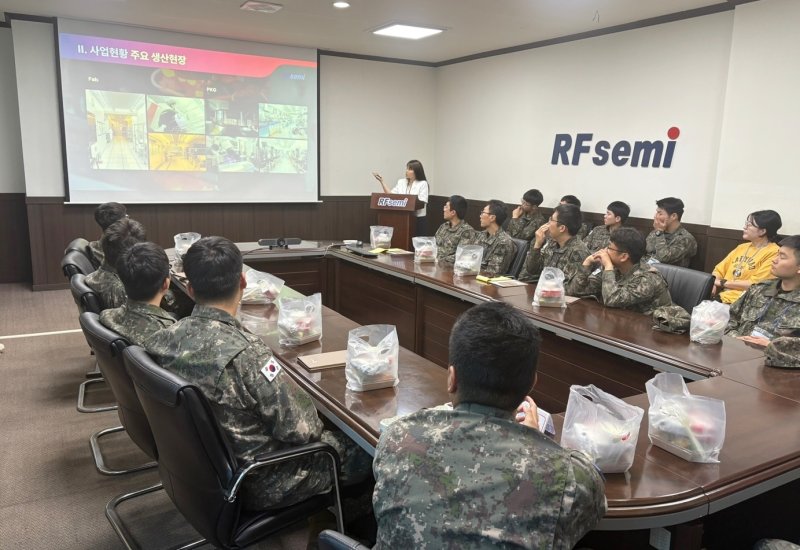 반도체·LED 전문기업 ㈜알에프세미는 육군 제35보병사단 군 바카라사이트 장난감 20명을 대상으로 '기업탐방형 일경험 프로그램'을 진행했다고 28일 밝혔다.(알에프세미 제공. 재판매 및 DB금지)2025.5.28/바카라사이트 장난감1