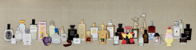 Full of choice 14(Perfume), 2024, Acrylic on linen, 50x200cm *재판매 및 DB 금지