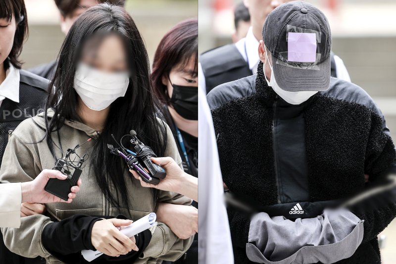 [서울=뉴시스] 정병혁 기자 = 잉글랜드 프로축구 프리미어리그 토트넘 홋스퍼 주장 바카라사이트을 상대로 허위 임신을 주장하며 금품을 요구한 혐의를 받는 20대 여성 양 모 씨와 40대 남성 용 모 씨가 17일 서울 서초구 서울중앙지방법원에서 열린 영장실질심사에 출석하고 있다. 2025.05.17. jhope@newsis.com