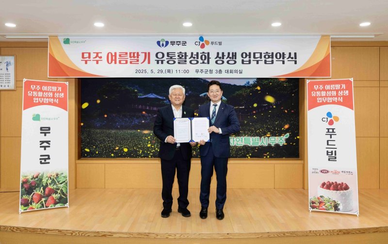 CJ푸드빌·전북 무주, 딸기 공급·판매 업무협약 (출처=연합뉴스)