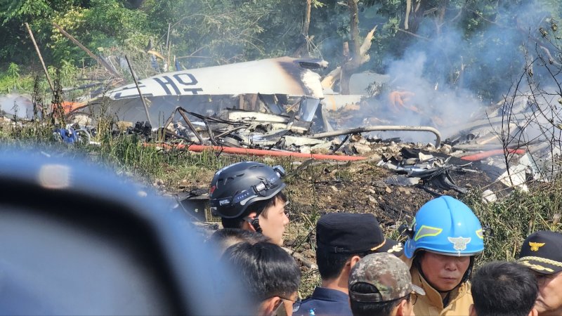 29일 오후 1시 35분쯤 경북 포항 남구 동해면 야산에 해군 해상 초계기 (P-3C)가 추락해 전소됐다 2025.5.29/뉴스1 ⓒ News1 최창호 기자