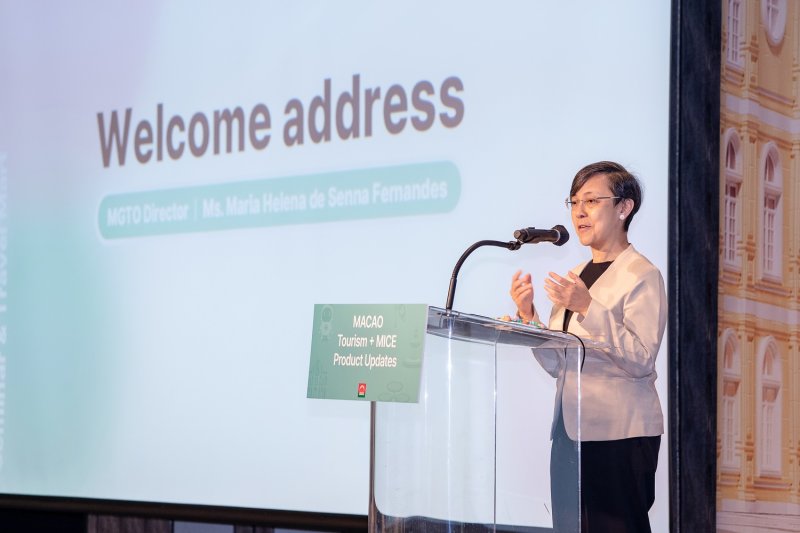 29일 포시즌서 호텔 서울에서 열린 '마카오 관광 및 MICE 산업 최신 정보 세미나&트래블 마트'에서 환영사를 하는 마카오정부관광청 마리아 헬레나 드 세나 페르난데스 청장 *재판매 및 DB 금지