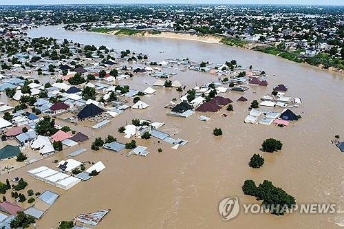 2024년 9월 홍수로 물에 잠긴 나아지리아 동북부 마이두구리(※기사와 직접 무관) (출처=연합뉴스)