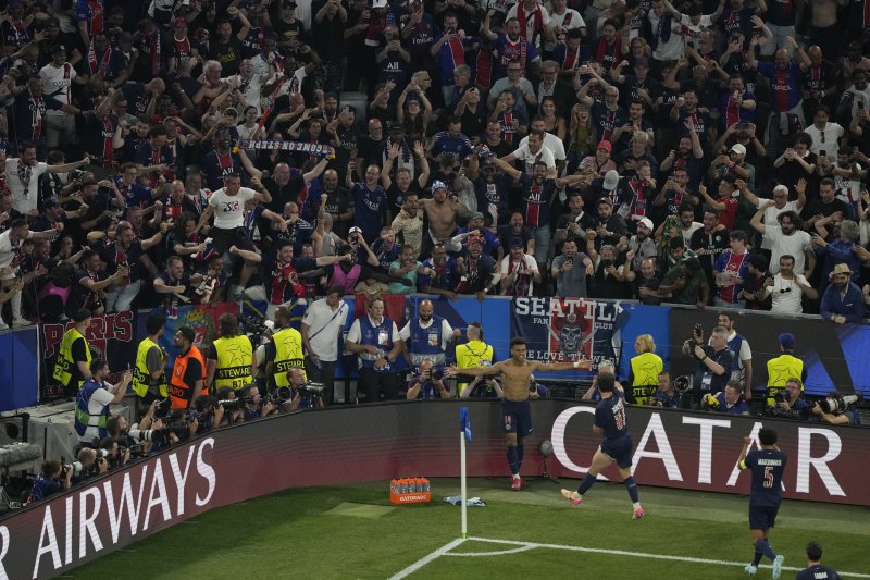 [뮌헨=AP/뉴시스] 프랑스 프로축구 리그앙 파리 생제르맹(PSG)의 데지레 두에. 2025.05.31.