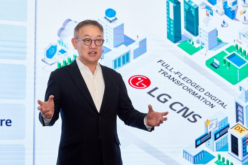 LG CNS CEO 현신균 사장이 9일 서울 여의도 콘래드호텔에서 열린 블랙토토공개 기자간담회에서 발표를 하고 있는 모습. (사진=LG CNS 제공) *재판매 및 DB 금지