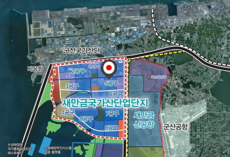 군산시가 추진 중인 '새만금 기업성장센터' 건립추진 위치도./뉴스1 DB