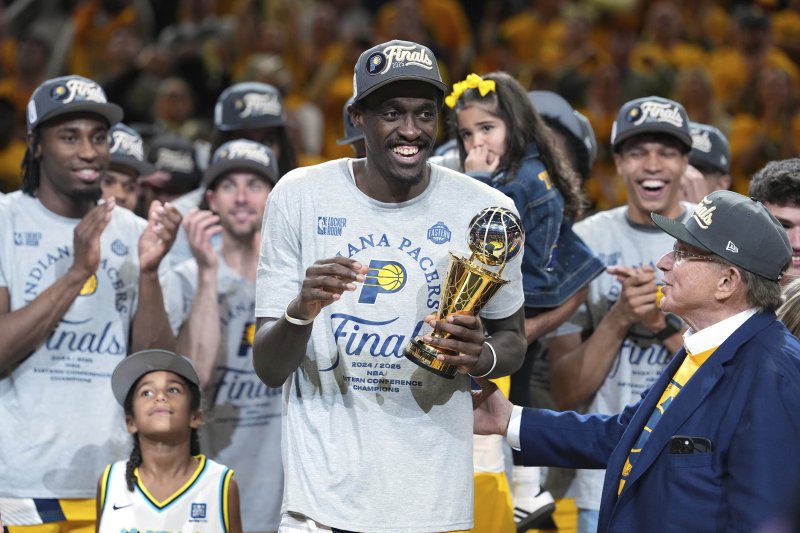 [샌즈 카지노 사이트폴리스=AP/뉴시스] 미국프로농구(NBA) 샌즈 카지노 사이트 페이서스의 파스칼 시아캄. 2025. 05. 31.