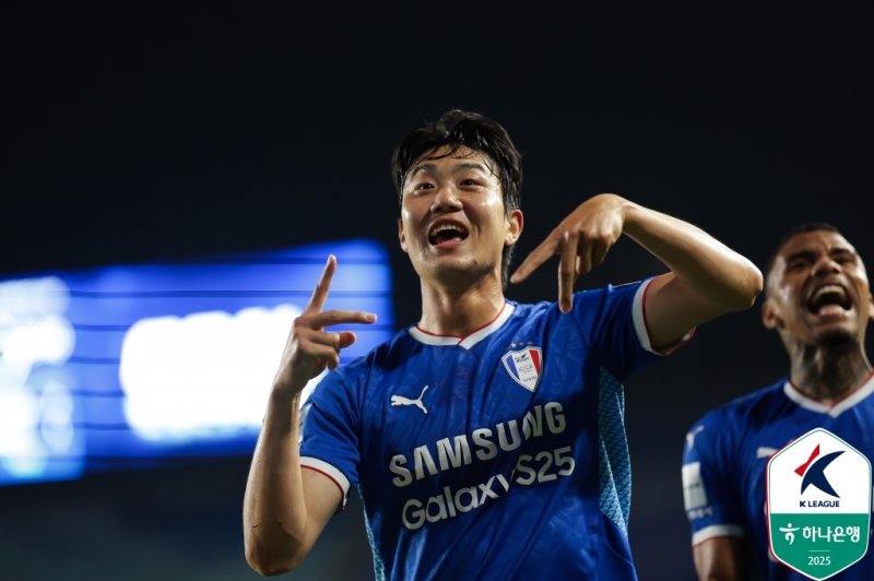 [서울=뉴시스] 프로축구 K리그2 핸드 승률 삼성의 김지현. (사진=한국프로축구연맹 제공)