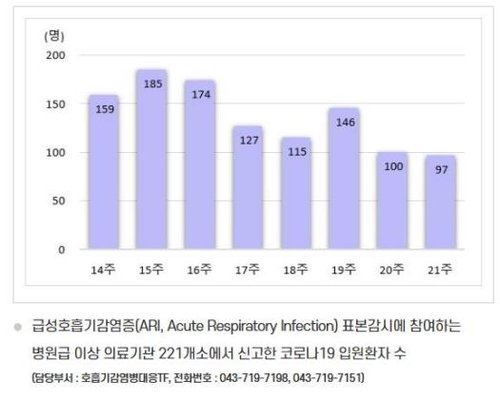 국내 코로나19 표본감시 입원 환자 수 (출처=연합뉴스)