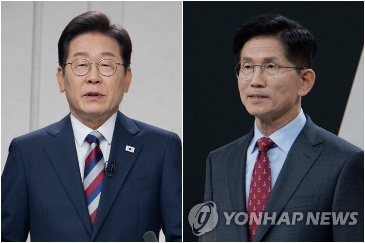 정치 분야 TV 토론회 준비하는 이재명-김문수 후보 (출처=연합뉴스)