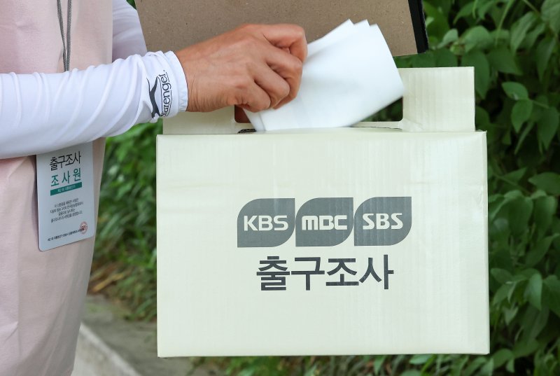 21대 대통령 선거일인 3일 서울시내 한 투표소 앞에서 방송3사 공동 출구안전 바카라사이트 안전 바카라사이트원이 안전 바카라사이트결과지를 함에 넣고 있다. 2025.6.3/안전 바카라사이트1 ⓒ News1 박세연 기자