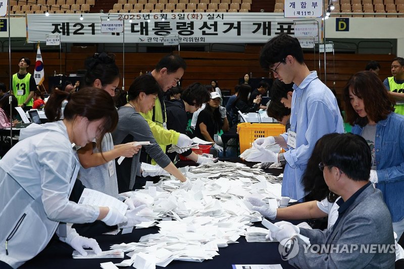 '제21대 대선 개표 진행 중' (출처=연합뉴스)