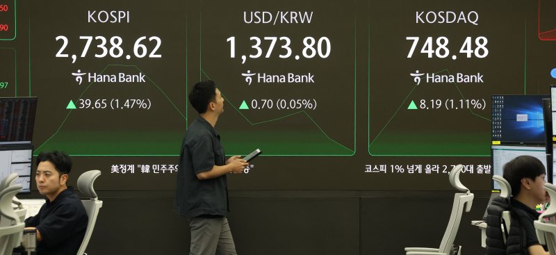 4일 바카라사이트 총판 서울 중구 하나은행 본점 딜링룸에서 딜러들이 업무를 수행하고 있다. 뉴시스 제공