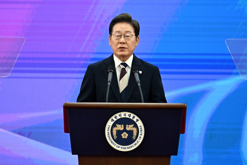 이재명 대통령이 4일 서울 여의도 국회에서 열린 제21대 대통령 취임 선서에서 취임사를 하고 있다. 2025.6.4/뉴스1 ⓒ News1 국회사진기자단