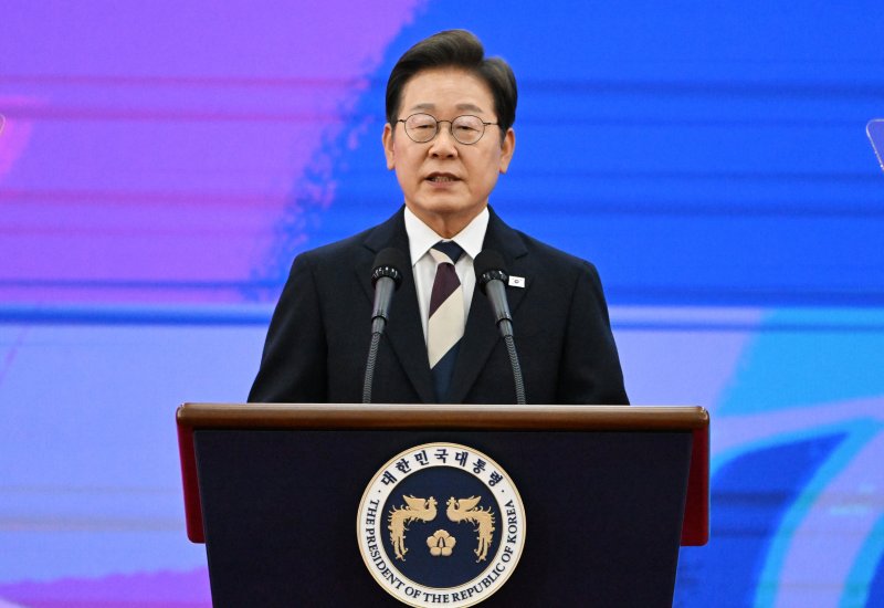 이재명 대통령이 4일 서울 여의도 국회에서 열린 제21대 대통령 취임 선서에서 취임사를 하고 있다. 2025.6.4/뉴스1 ⓒ News1 국회사진기자단