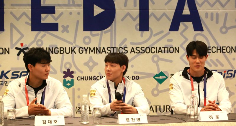 한국 체조의 간판 김재호, 문건영, 허웅.2025.6.4./뉴스1 ⓒ News1 손도언 기자