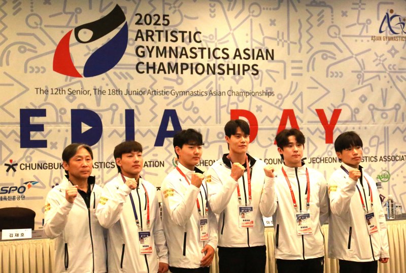 한국 체조의 간판 김재호, 문건영, 허웅 등 우리나라 체조 대표팀 미디어 데이 현장.2025.6.4./뉴스1 ⓒ News1 손도언 기자
