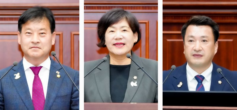 경주시의회 주동열(왼쪽부터), 한순희, 최재필 의원